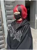 #ビビッドレッド×ブラックライン/ミディアムウルフ