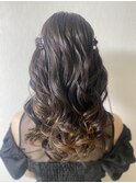 洋装パーティーヘアセット