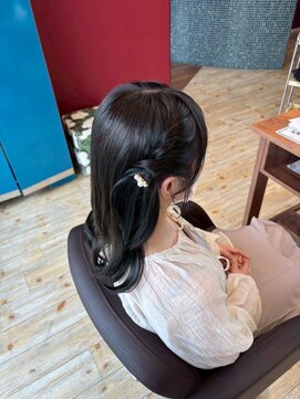 ヘアー ワークス ボナ 前橋店(HAIR WORKS bona.) パールピンの輝きをアクセントで清楚系◎ねじりアレンジ