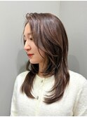韓国ヘアー　くびれヘア　ひし形シルエット　大人可愛い