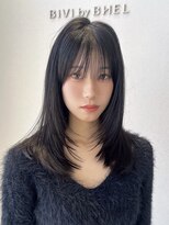 ビビバイベル(BiVi by BHEL)&nbsp;桑名ロング顔周りレイヤーカットハッシュカット透明感カラー学割