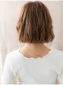 ミルクティーブラウンゆるふわプードルボブパーマA6志木20代30代