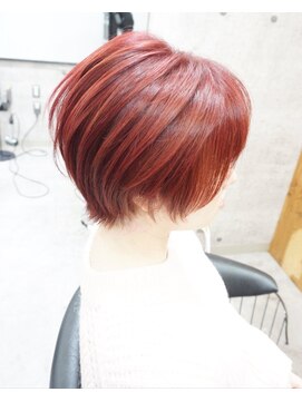 ヘアテリア リュウ 大塚(hair teria ryu) ショートボブ/ブリーチなしカラーバターレッド