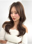 韓国ヘア 2wayバング レイヤーカット くびれヘア 顔周り/