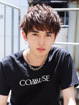 アフロート ディル(AFLOAT D'L) ソフトツイスト黒髪マッシュネオウルフオリーブカラーワンレン