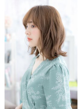 ミック ヘアアンドビューティー 大山店(miq  Hair&Beauty) 無造作パーマ×カーキベージュ女っぽミディアムウルフb