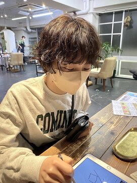 ポタム 東中野(potamu) マッシュショートにパーマ