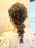 ヘアセット◎紐アレンジ