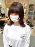 【minami】おしゃれウルフカット/顔周りレイヤー/ピンクブラウン
