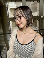 ロンド ストラーダ 心斎橋(Lond strada)&nbsp;マチルダボブ×インナーグレージュ【髪質改善/縮毛矯正】