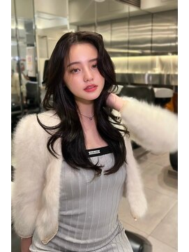 ノク 渋谷(nok) 暗髪大人レイヤー_グレーベージュレイヤーロング黒髪