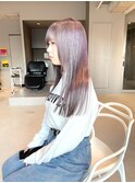 《kando style》シルバー/パープル/グレー/艶髪/ストレートヘア