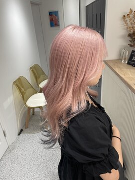 ペレ 渋谷(PELE) h_ デザインカラー/レイヤーカット/ウェットヘア/オリーブベージ