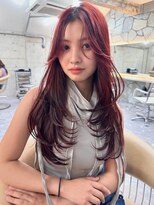 サイン 渋谷(SIGN)&nbsp;韓国ヘアーハッシュカットレイヤーカットグレージュブリーチ無し