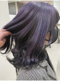 Goofy銀座/冬の逆インナーカラー/ブルーバイオレット/
