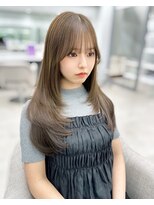 レビジュヘアー(LEVIJU HAIR)&nbsp;小顔外ハネミディアムアッシュ20代30代40代くびれミディ韓国ヘア