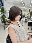 ショートボブ切りっぱなしボブタッセルボブブリーチなし韓国ヘア