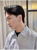 メンズショートセンターパートフェザーパーマニュアンスパーマ