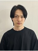 センターパート/波巻きツイストスパイラルメンズカットパーマ