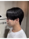 メンズセンターパート