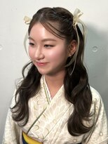 シド 表参道(s.i.d) 卒業式袴着付け/成人式振袖/巻き下ろしハーフツイン/ヨシンモリ