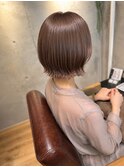 コンパクトボブ×ピンクベージュベージュ♪