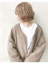 ガーデン ヘアークリエイトスペース(garden hair create space) ヘーゼルベージュ×切りっぱなしボブ【30代/40代/50代】