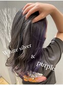 White silver × purple