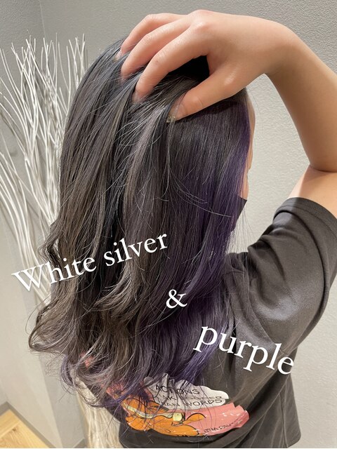 White silver × purple