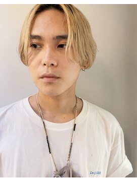 ハル(HAL) メンズ前下がりボブ (メンズ/ミディアム/ハイトーンカラー)