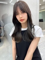 ロンド マーレ 天神大名店(Lond mare)&nbsp;顔周りカット　韓国ヘア　レイヤーカット　グレージュ　グレー系