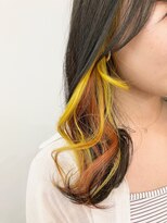 ラフ 原宿(L.a.a.g.f harajuku) レモンイエロー×オレンジ インナーカラー@原宿