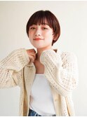 ミディアムヘア/斜めバング/グレージュカラー/新宿駅