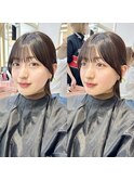 2wayバング 韓国前髪 シースルー ミディアム くびれヘア 顔周り