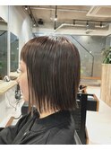 切りっぱなし/ボブ/イルミナカラー/抜け感/30代/自由が丘