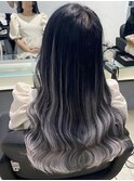 エクステ/silver/地毛mix