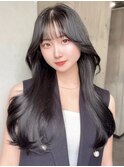 髪質改善トリートメント 顔周りカット 艶髪 くびれ巻き 韓国ヘア