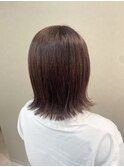 ピンクブラウンカラーで艶髪ボブ　　船橋　船橋駅