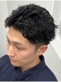 フェザーパーマサーフカール刈り上げセンターパート