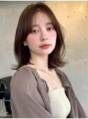 ナチュラルボブレイヤートレンドカラー韓国風シースルーバング
