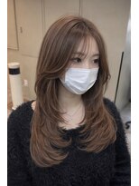 ラピス 横浜(Lapis)&nbsp;Hブラウンベージュバタフライレイヤーカットブラウンカラー