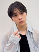 ブリーチなしカラー黒髪ショート×骨格補正シースルーマッシュ