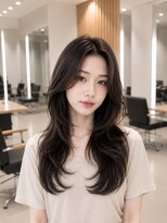 ネオリーブウリ 二子玉川店(Neolive uri)&nbsp;ミディアムヘア暗めカラーデザインカラーフェイスフレーミング