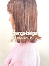 スーパーカット キタサンジュウニショップ(SUPER CUT KITA32SHOP) ミディアム 切りっぱなしボブ オレンジベージュ