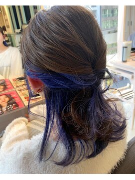 ロンド 表参道店(Lond) 可愛いインナーカラーブルー*くるりんぱ成人式にぴったり