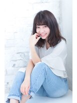 フォルテ 中田店 キレイめ厚めバングミディ