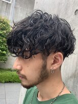 フィフス(fifth) コンマヘア ツイストパーマ 七三オールバック ツーブロック