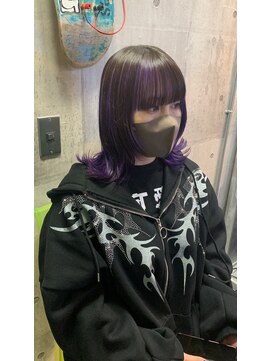 インク 渋谷(INK.) アンブレラカラー ブラック×ブルーバイオレット