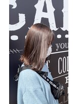 アース 三田南ウッディタウン店(HAIR&MAKE EARTH) 30代40代ナチュラルブリーチなしアッシュ大人ボブ肩ライン