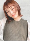 イヤリングカラー　ボブ　大人かわいい　フェザーバング